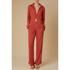 New Savannah Morrow Women's Wide Leg Pants Rust Medium